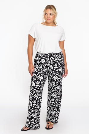 straight regular waist casual broek zwart
