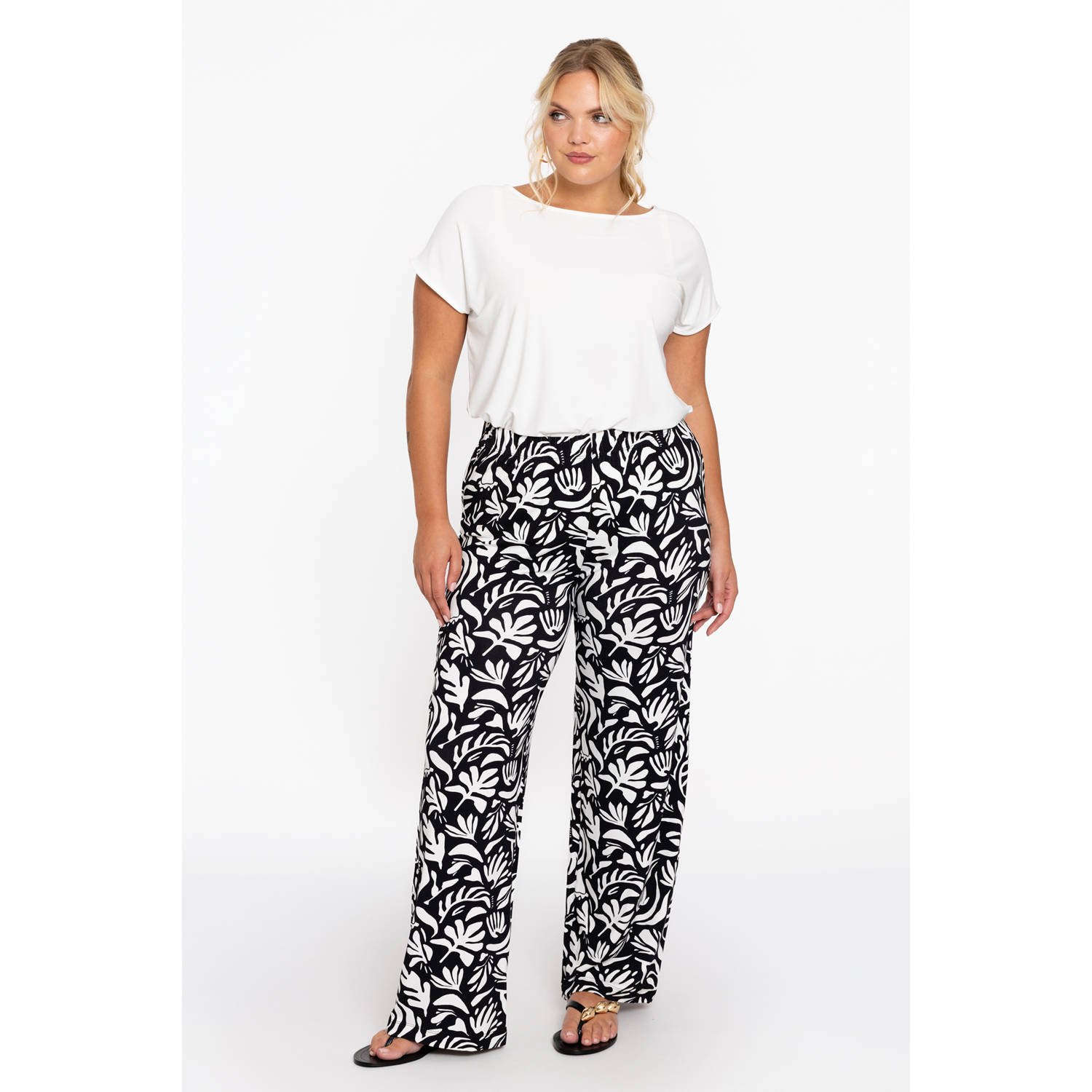 YOEK straight regular waist casual broek zwart