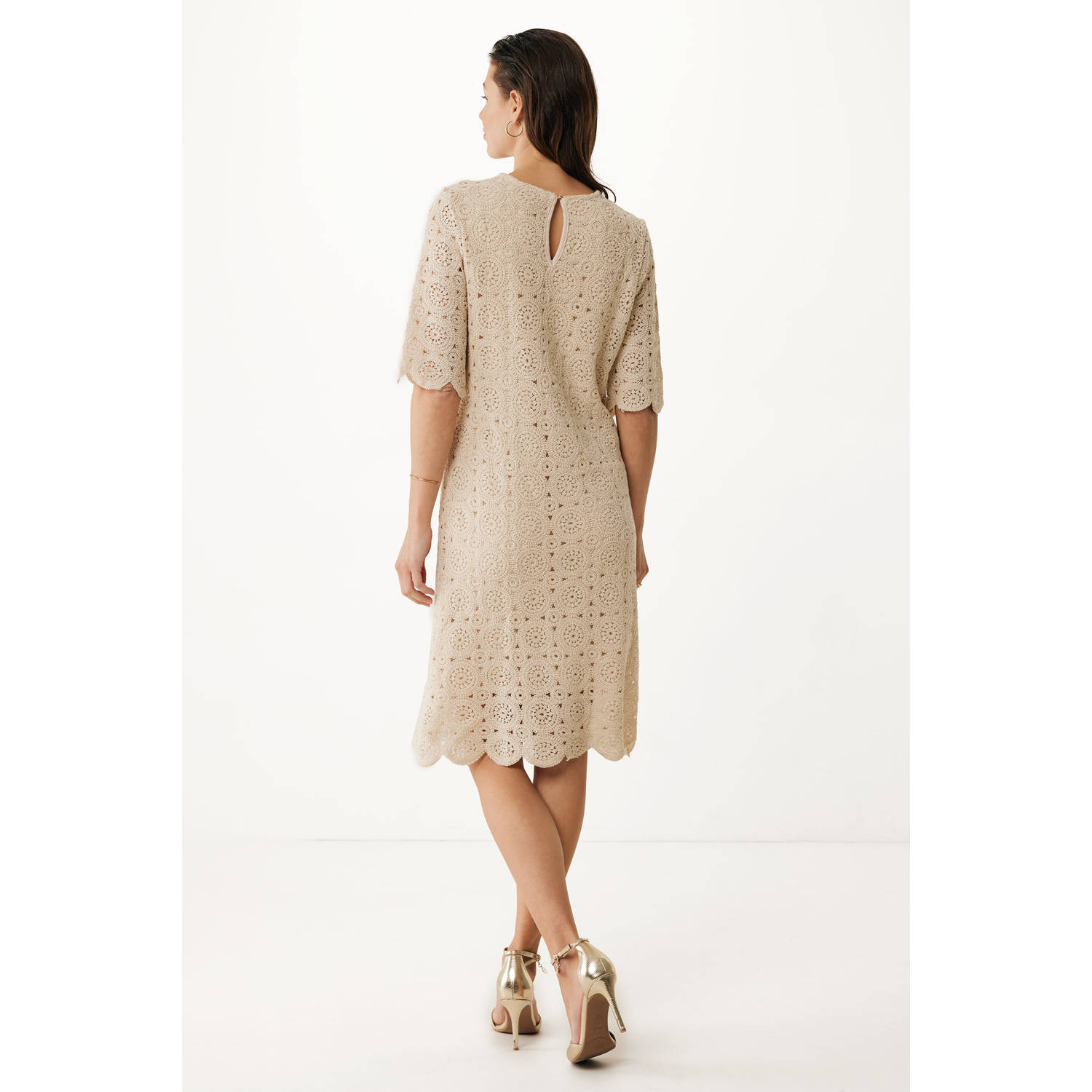 Mexx zomerjurk crochet crème