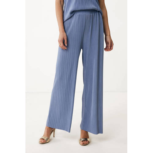 Mexx straight high waist palazzo broek lichtblauw afbeelding
