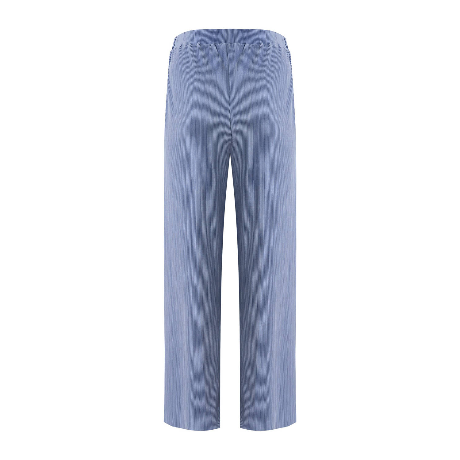 Mexx straight high waist palazzo broek lichtblauw