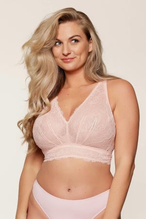 niet-voorgevormde bralette met beugel lichtroze