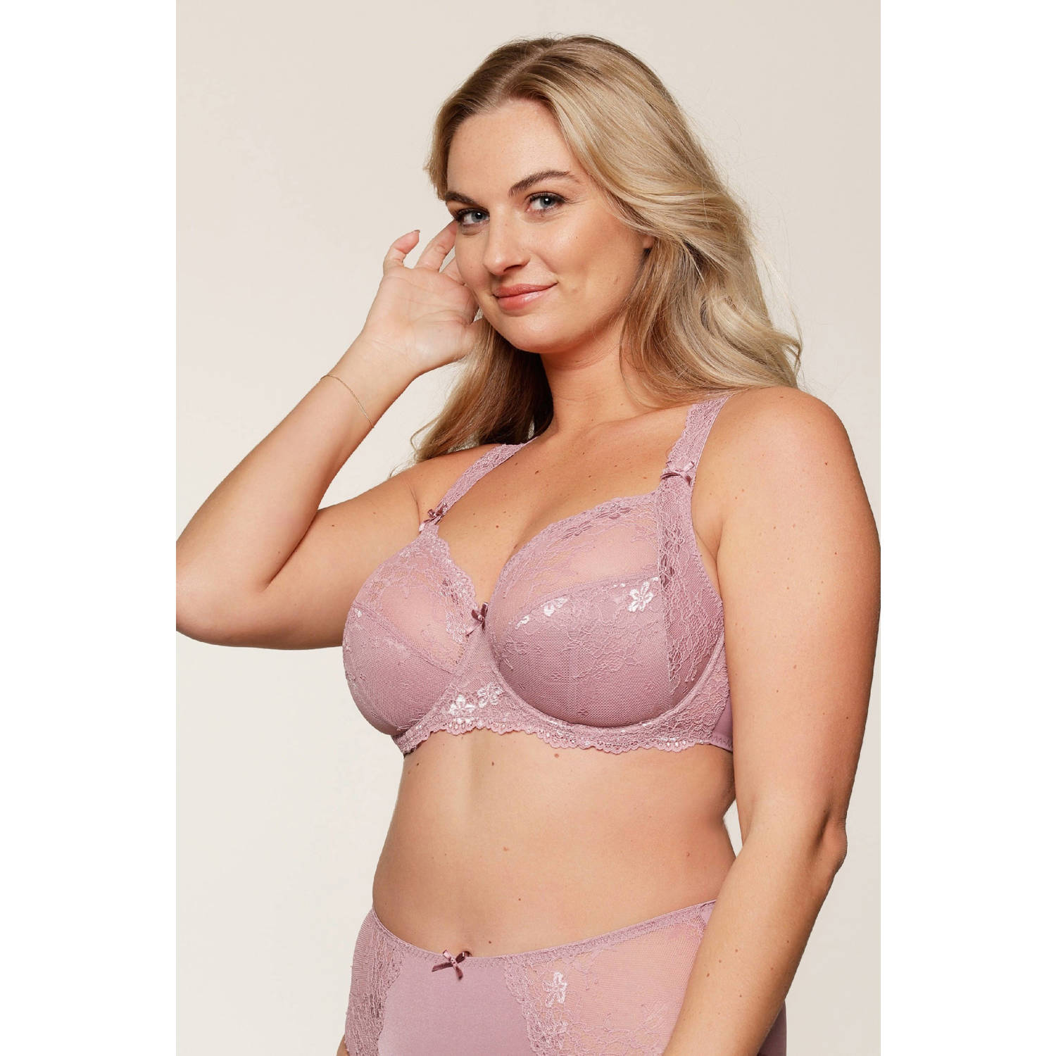 LingaDore niet-voorgevormde beugelbh Daily Full Coverage Lace oudroze
