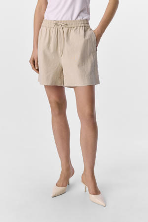 linnen regular waist casual short zand