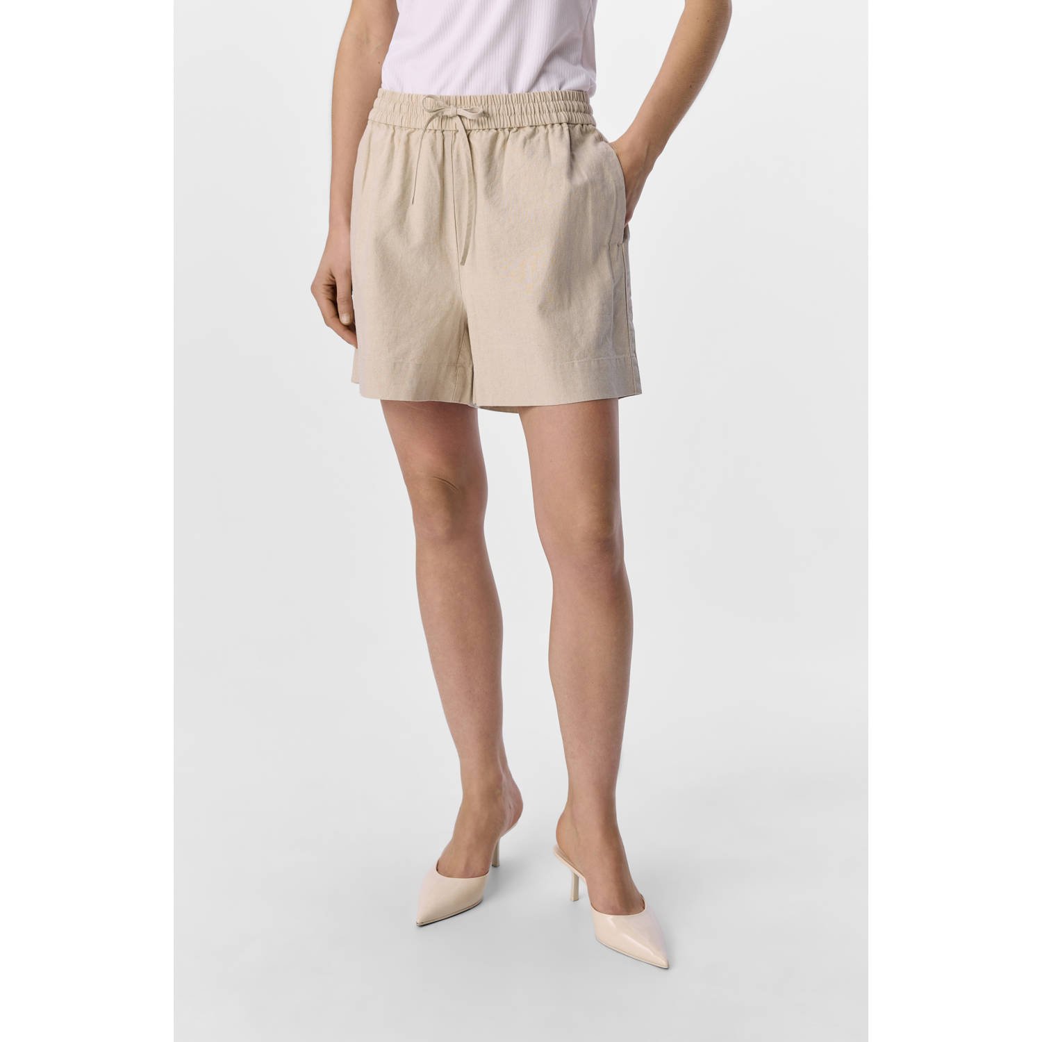 OBJECT Dames Broeken Objviggo Mw Lo Shorts Beige