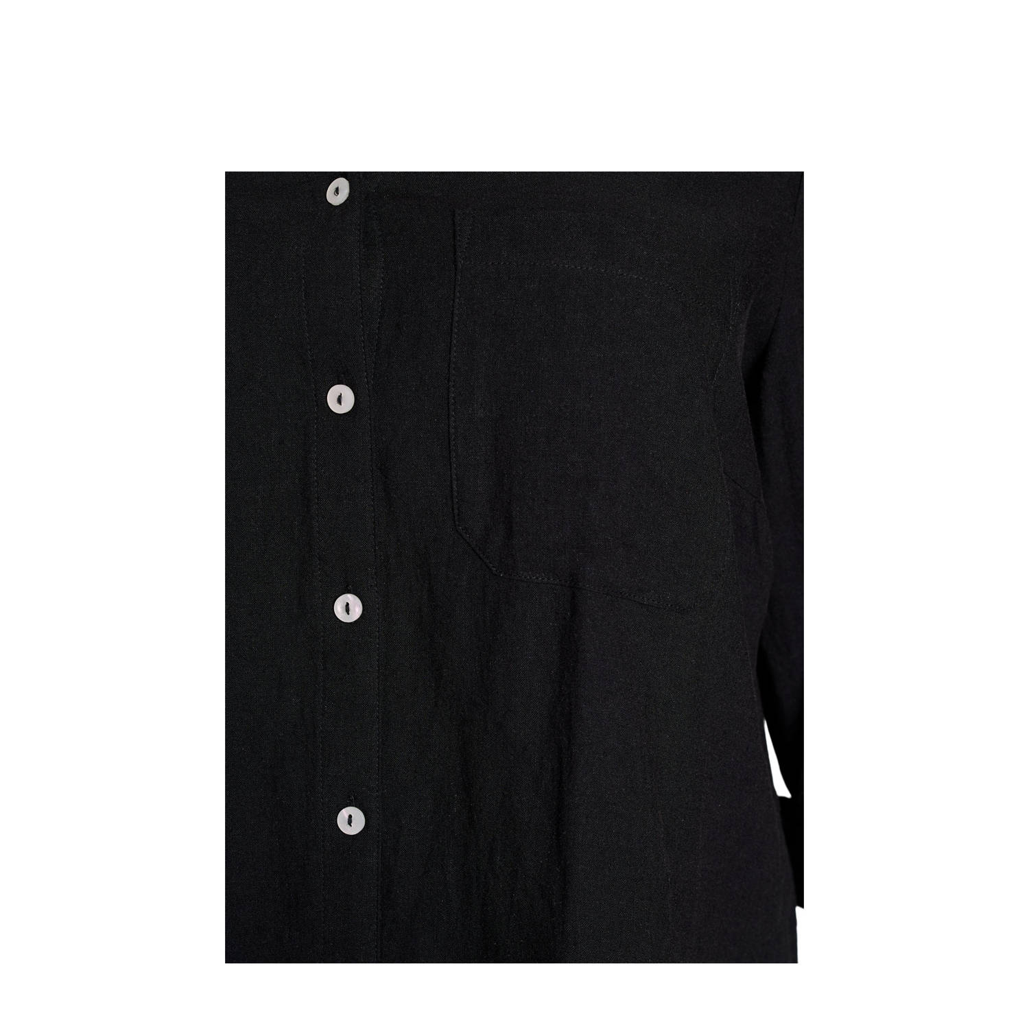 Zizzi linnen blouse zwart