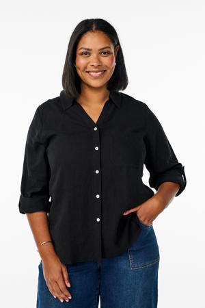 linnen blouse zwart