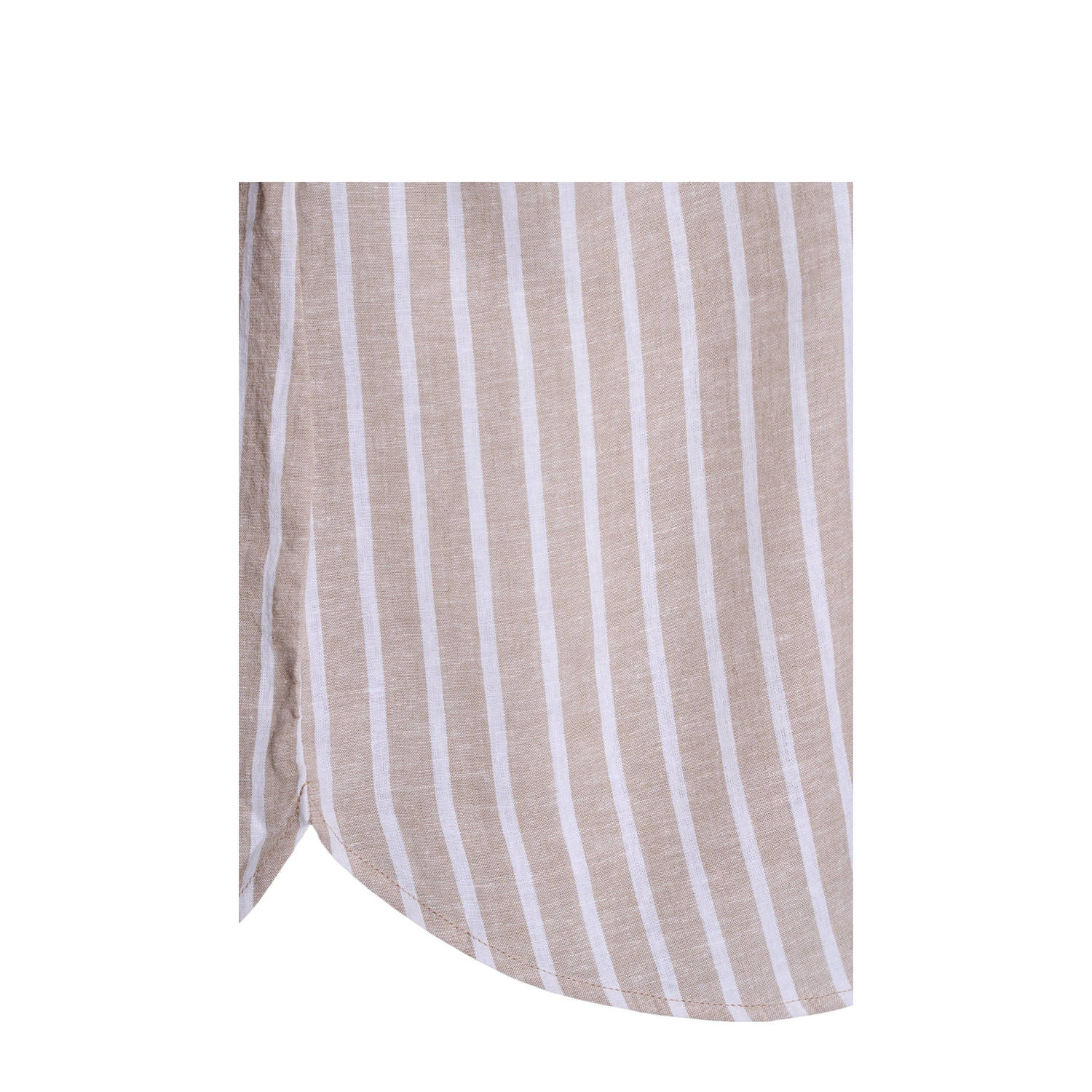 Zizzi linnen blouse beige wit