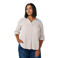 Zizzi linnen blouse beige/wit