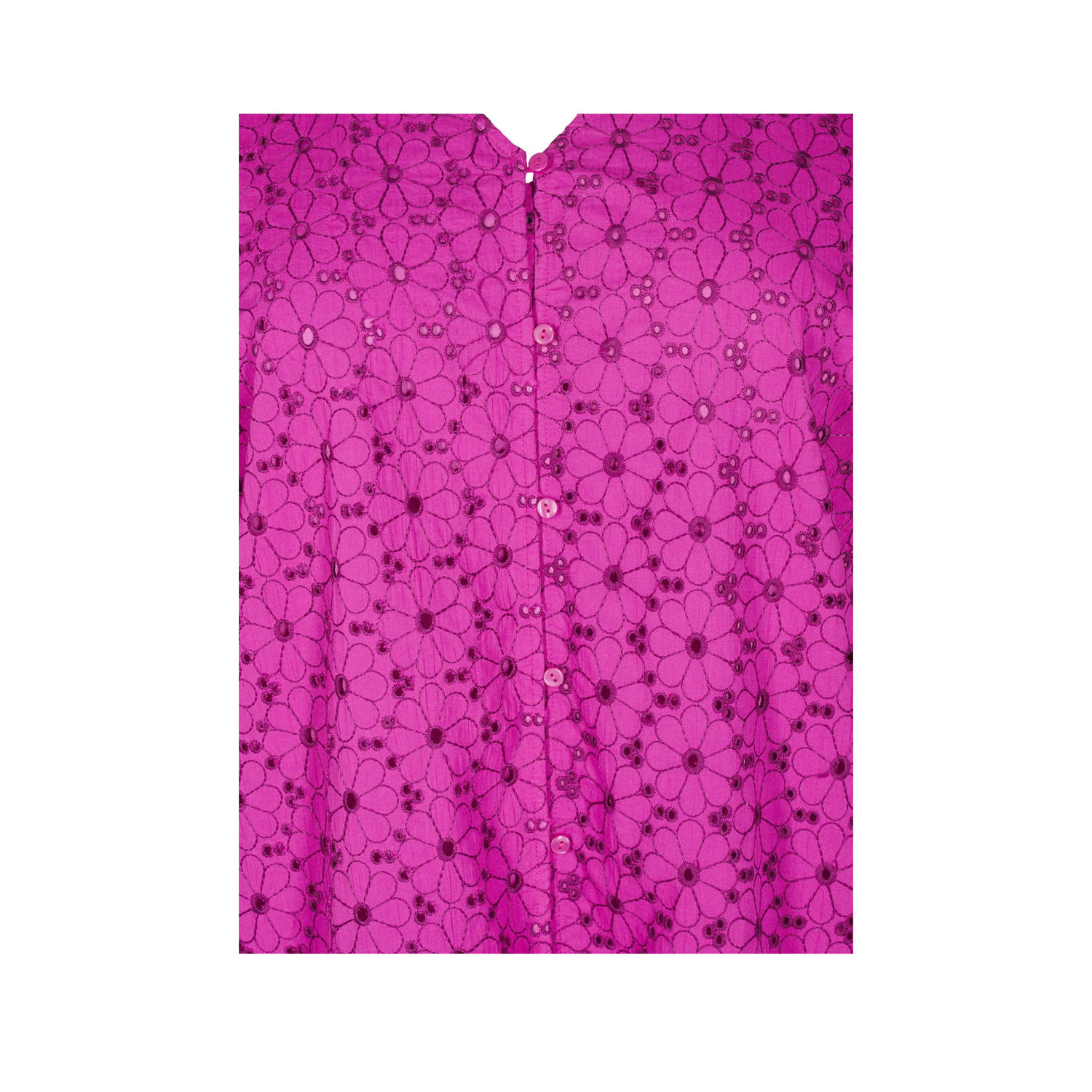 Zizzi korte jurk broderie violet