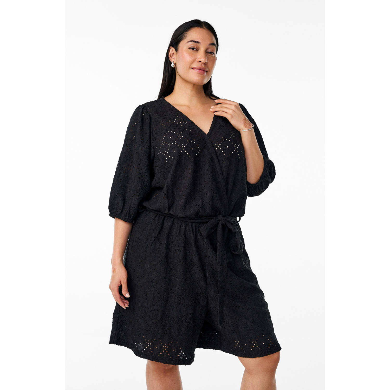 Zizzi zwart broderie playsuit
