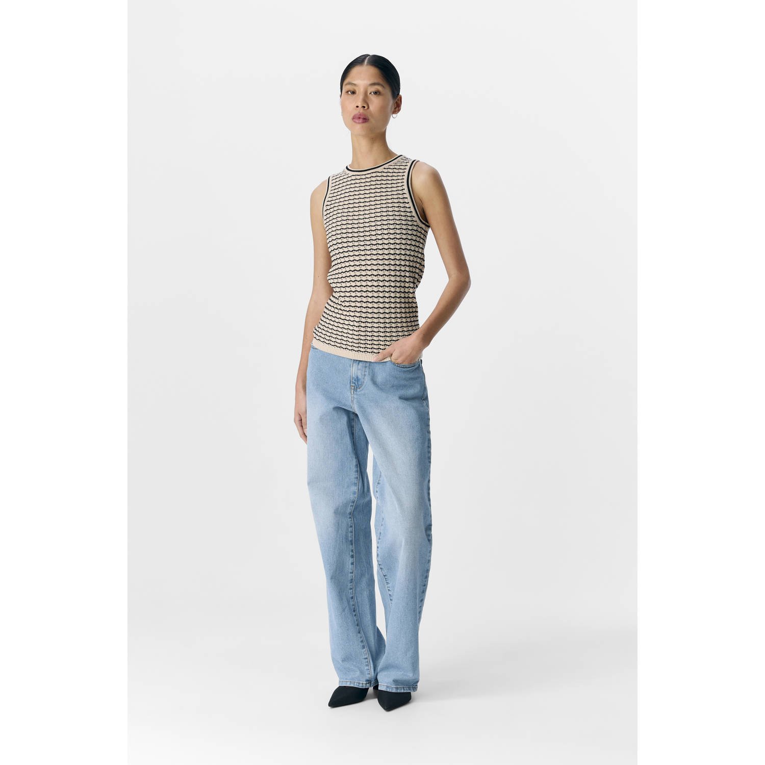 OBJECT mouwloze top ecru