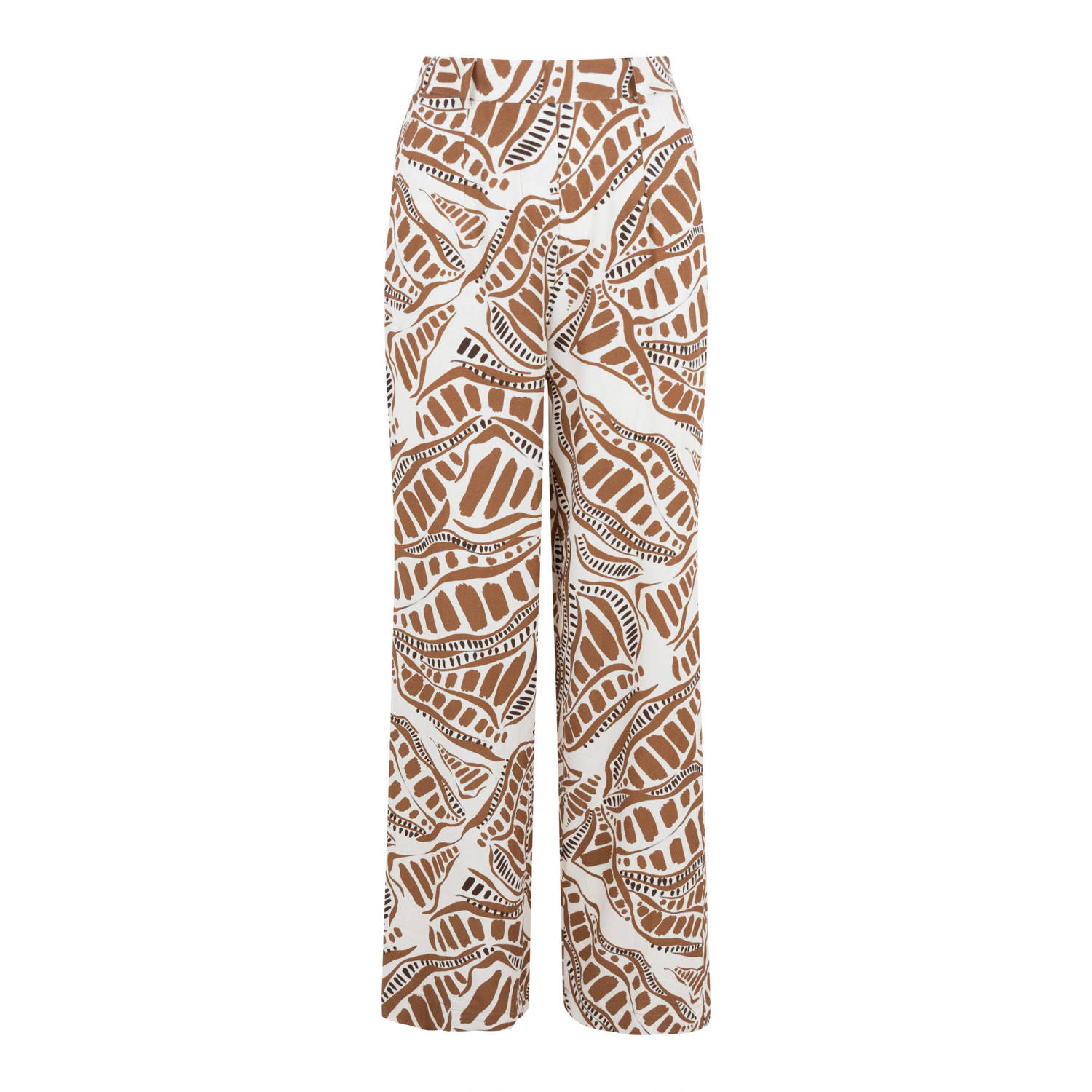 Elvira Collections straight regular waist casual broek lichtbruin