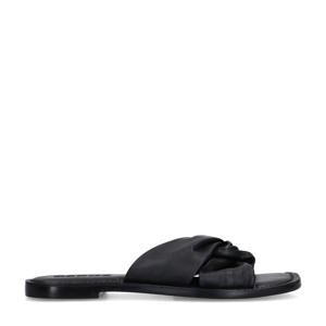 leren slippers zwart