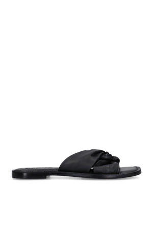   leren slippers zwart