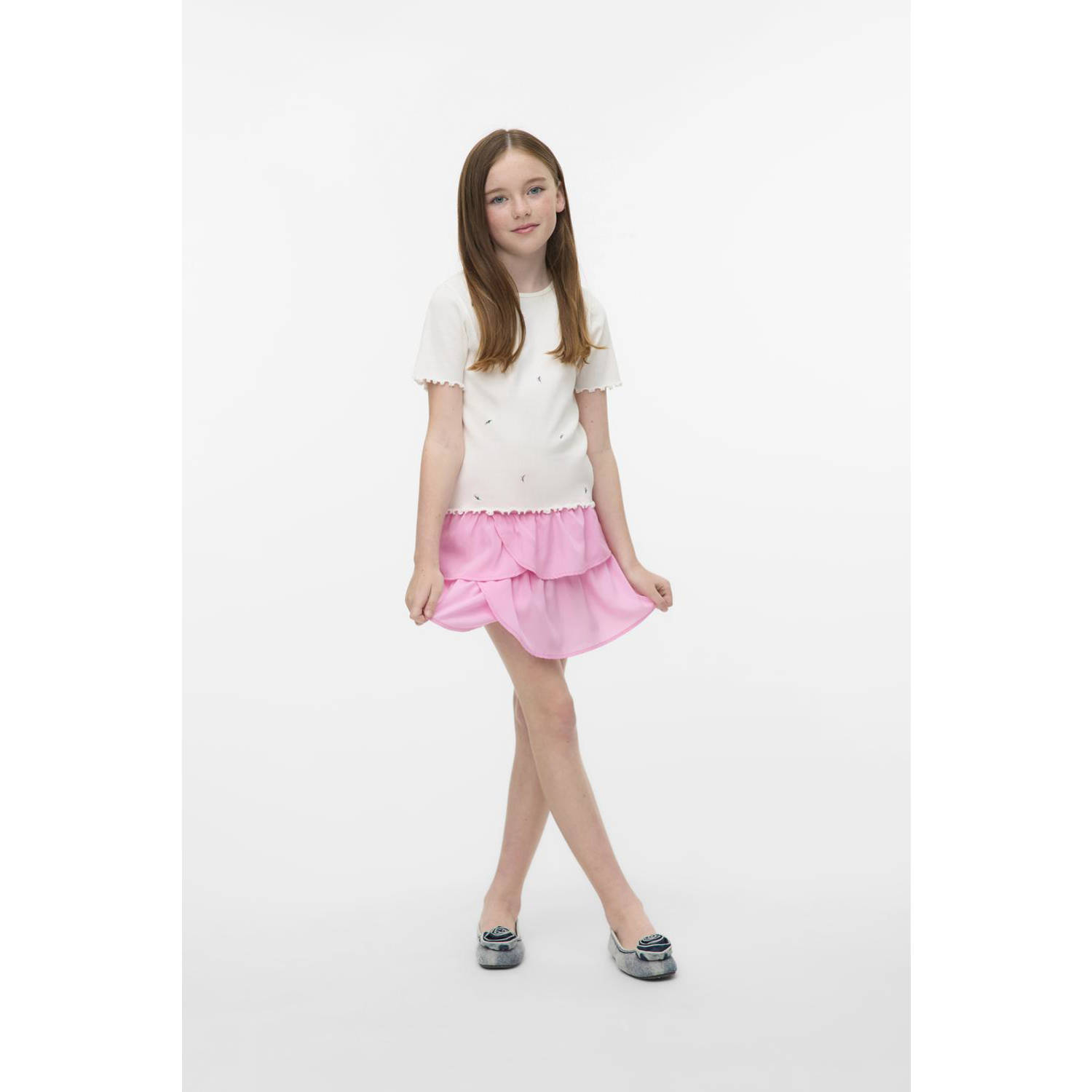 VERO MODA GIRL strokenrok lichtroze