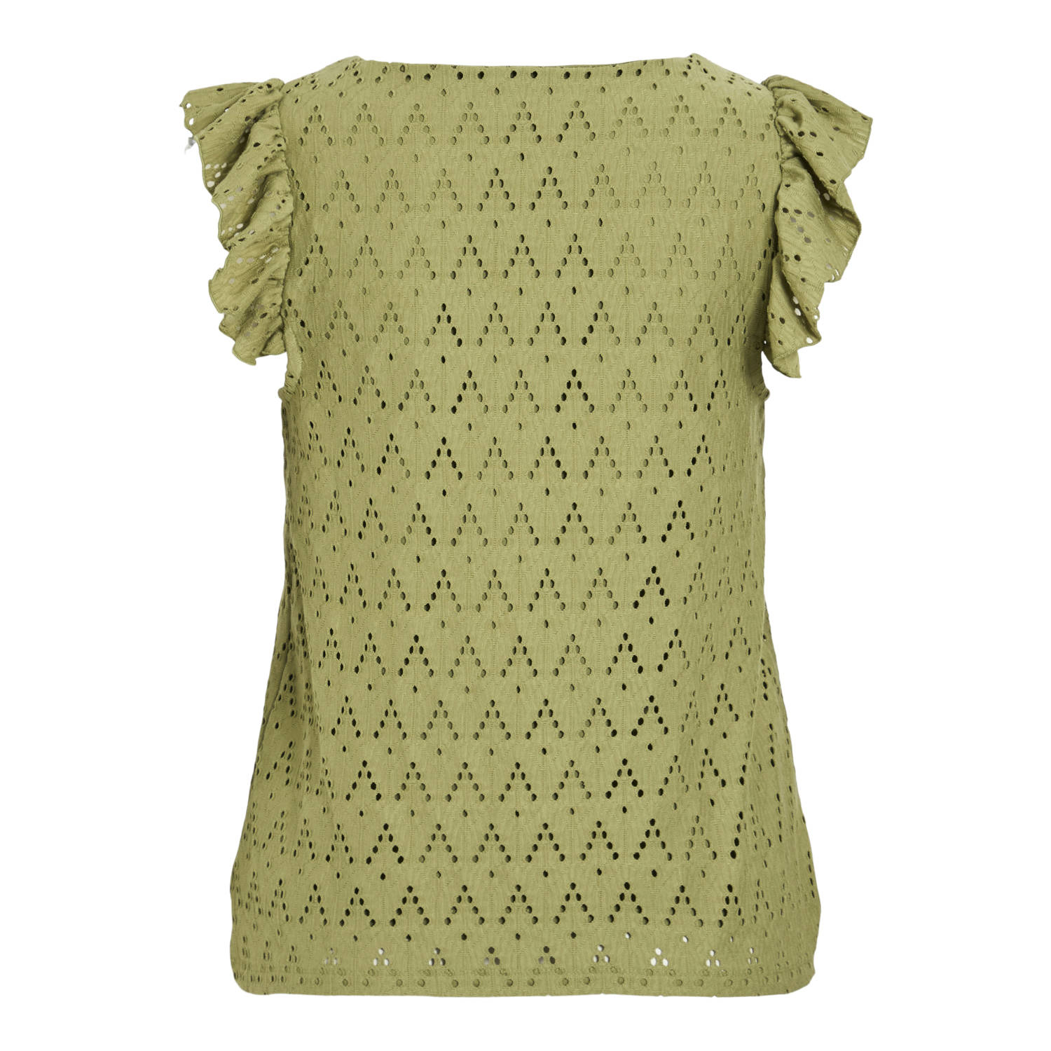 VILA top groen broderie