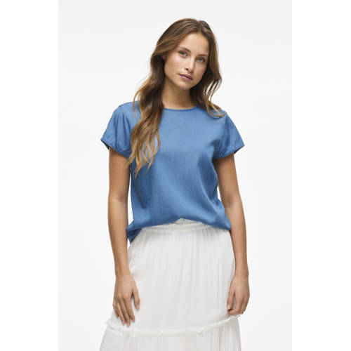 VILA denim top medium blue denim afbeelding
