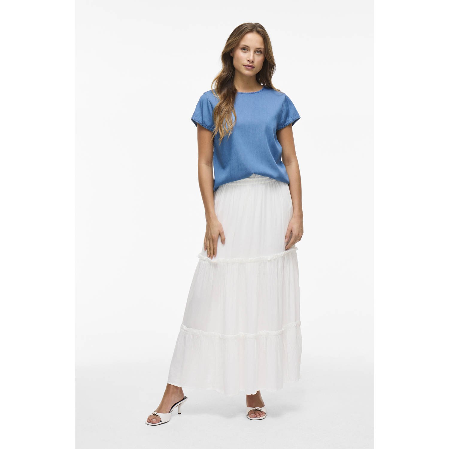 VILA denim top medium blue denim