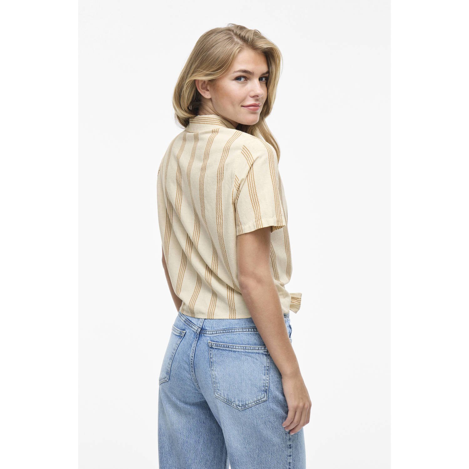 VILA linnen blouse ecru