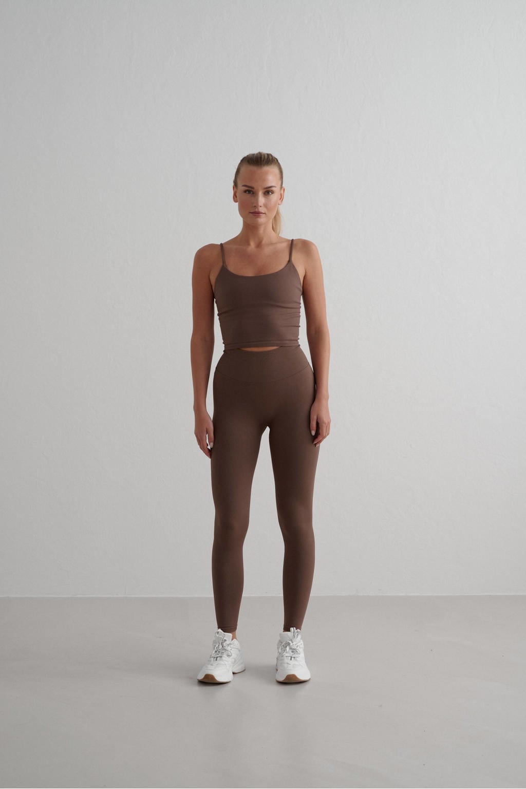 Bruine dames Aim'n sportlegging Shape van nylon met slim fit en regular waist
