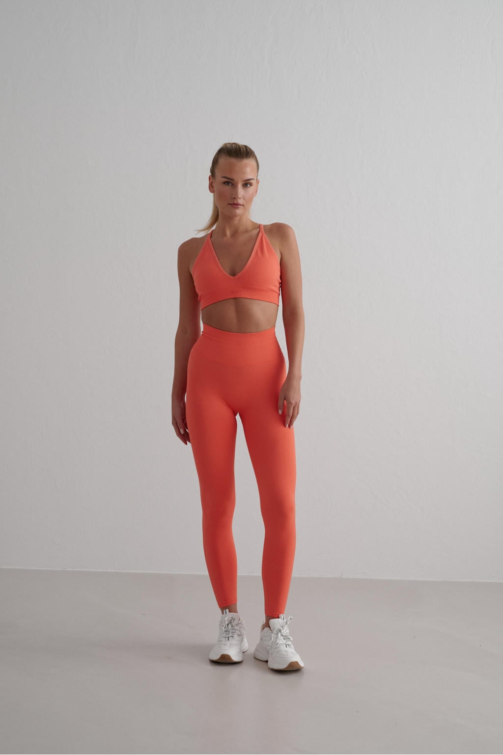 Oranje dames Aim'n sportlegging Shape van nylon met slim fit en regular waist