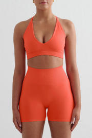 thumbnail: Oranje dames Aim'n Seamless sportshort van nylon met slim fit, regular waist en effen