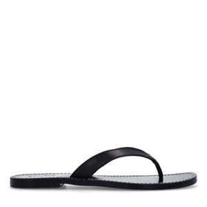 leren teenslippers zwart