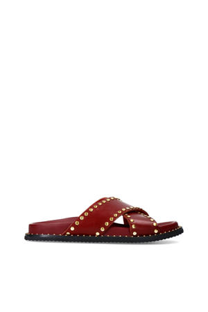   leren slippers bordeaux
