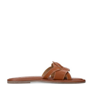 leren slippers cognac