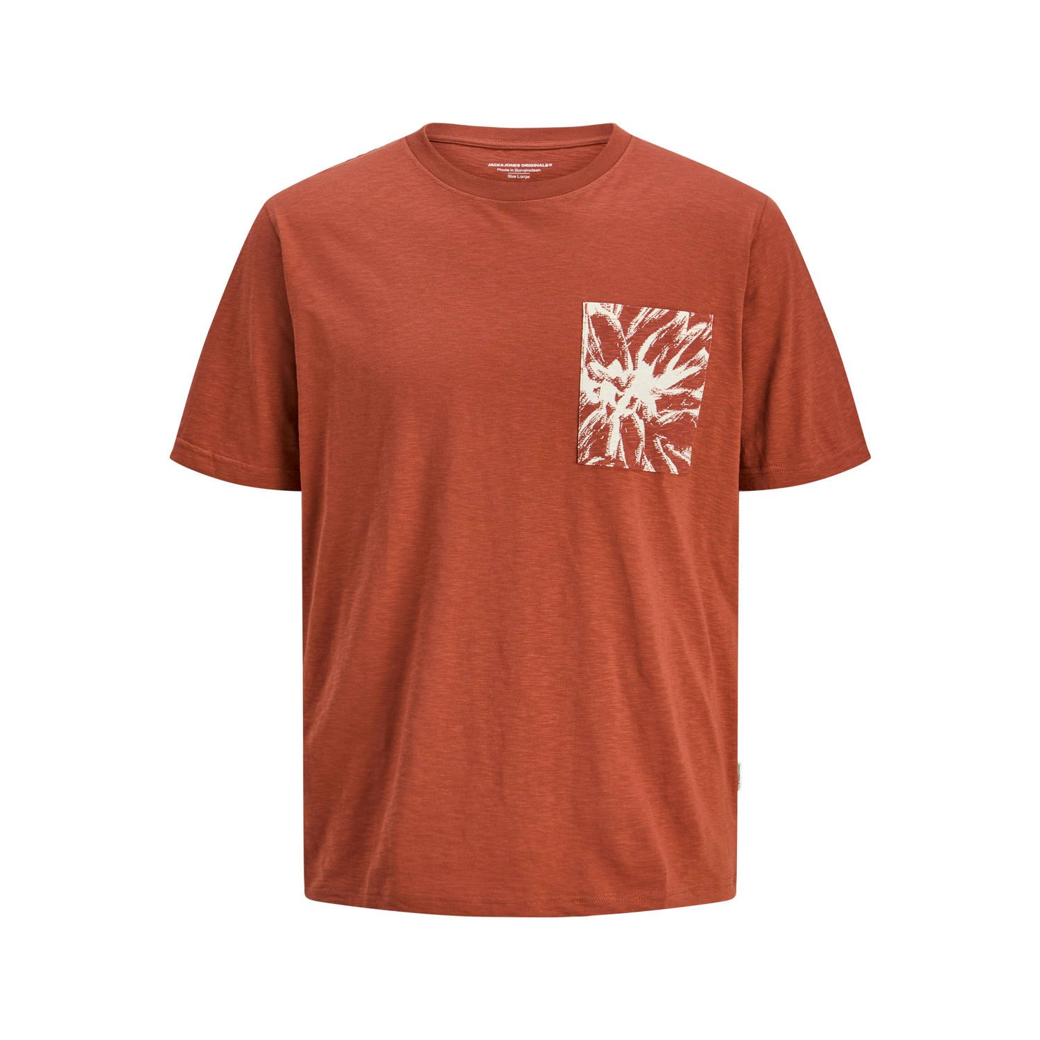 JACK & JONES PLUS SIZE T-shirt Jorsplit roodbruin