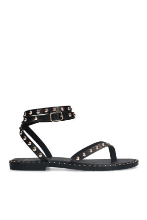   leren sandalen zwart