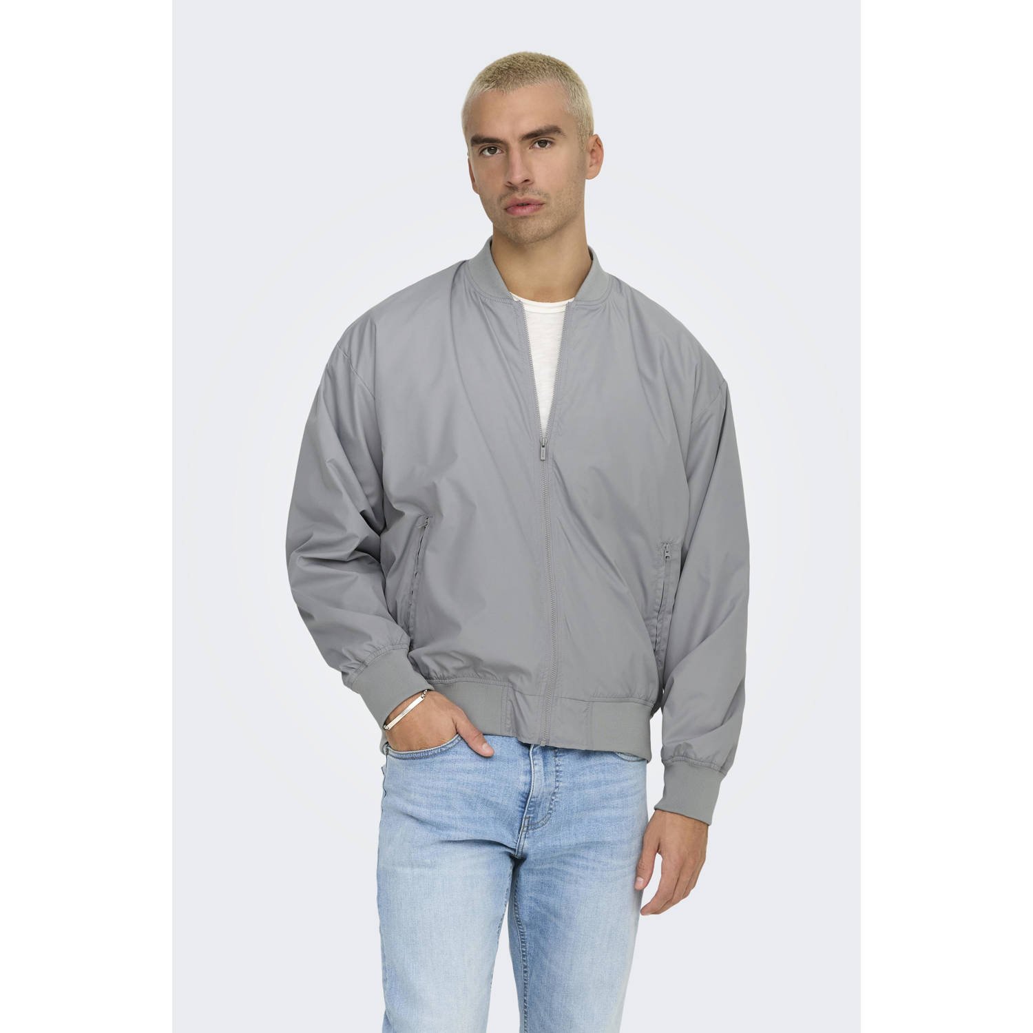 ONLY & SONS bomberjack grijs