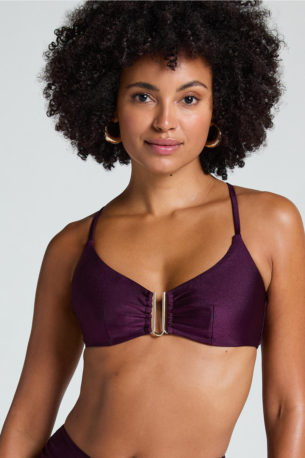 Hunkemöller niet-voorgevormde crop bikinitop Costa paars