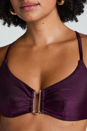 thumbnail: Hunkemöller niet-voorgevormde crop bikinitop Costa paars