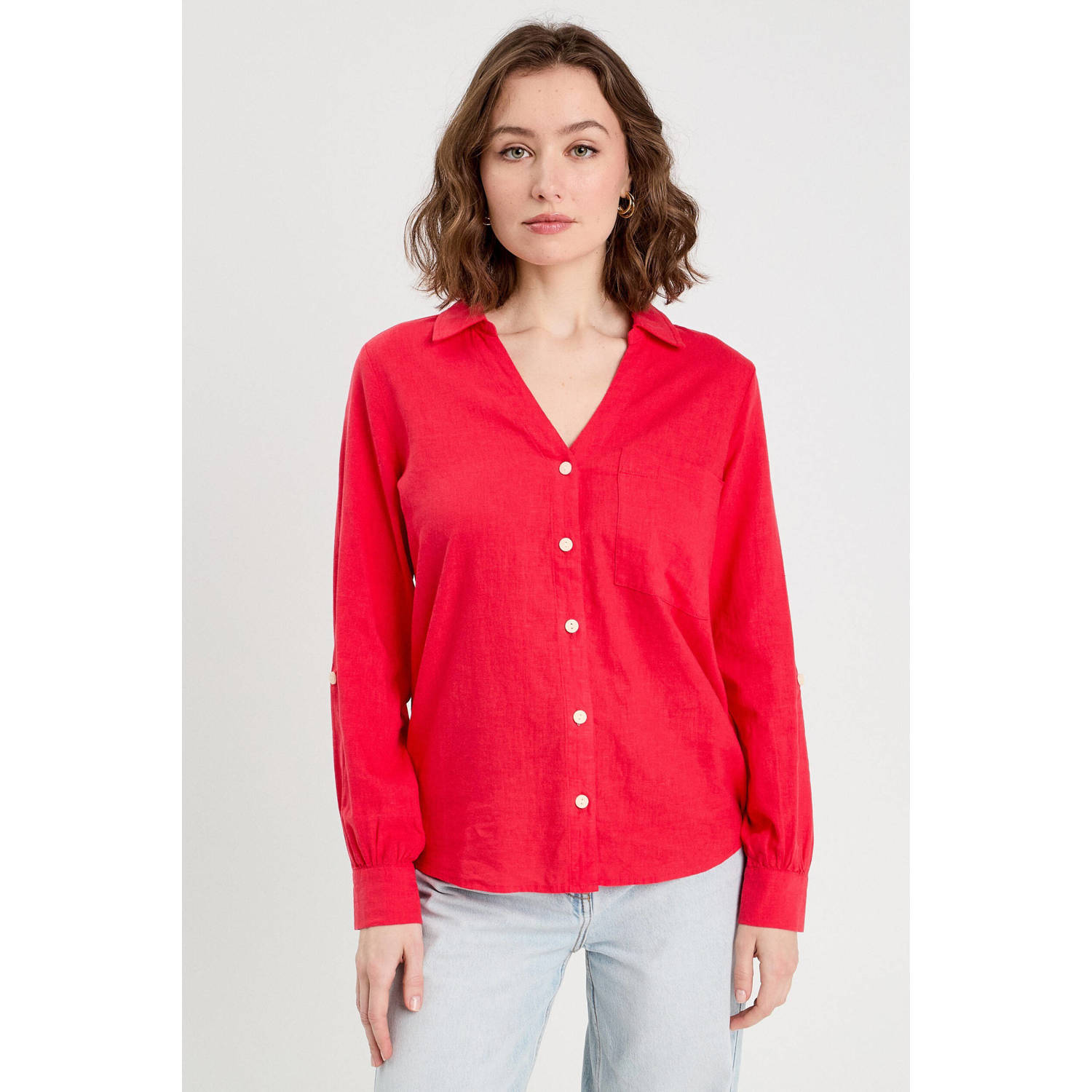 Cache linnen blouse rood