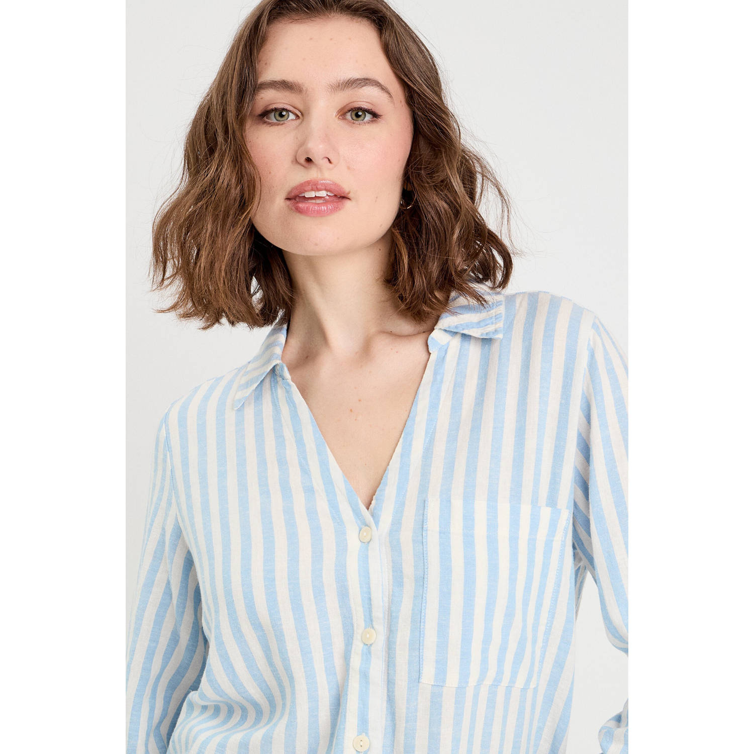 Cache linnen blouse lichtblauw