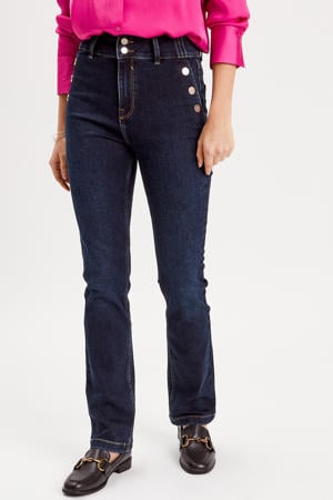 high waist regular fit jeans dark blue denim