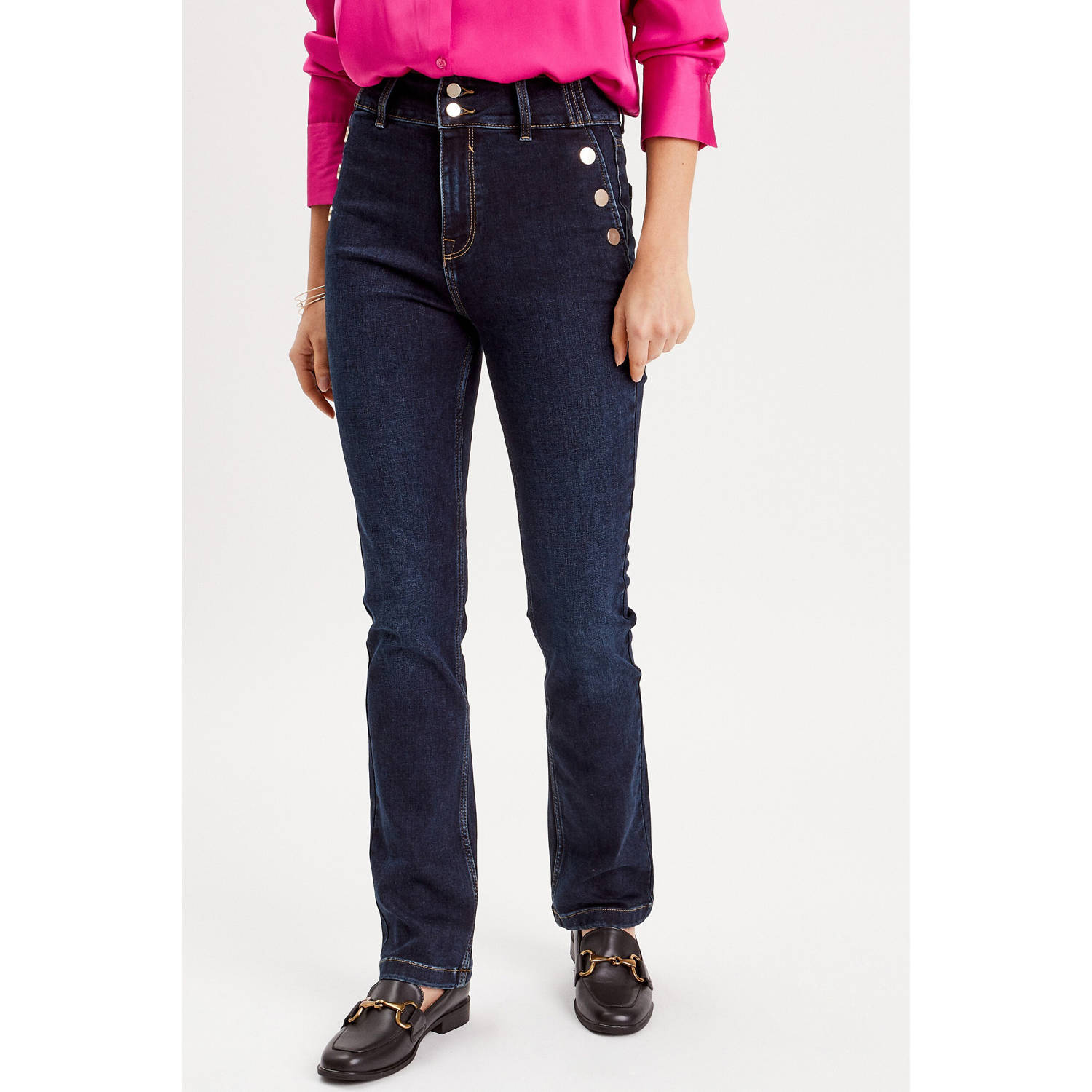 Cache high waist regular fit jeans dark blue denim