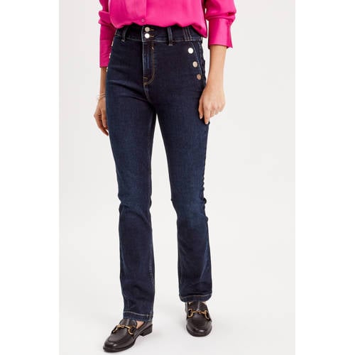 Cache Cache high waist regular fit jeans dark blue denim afbeelding