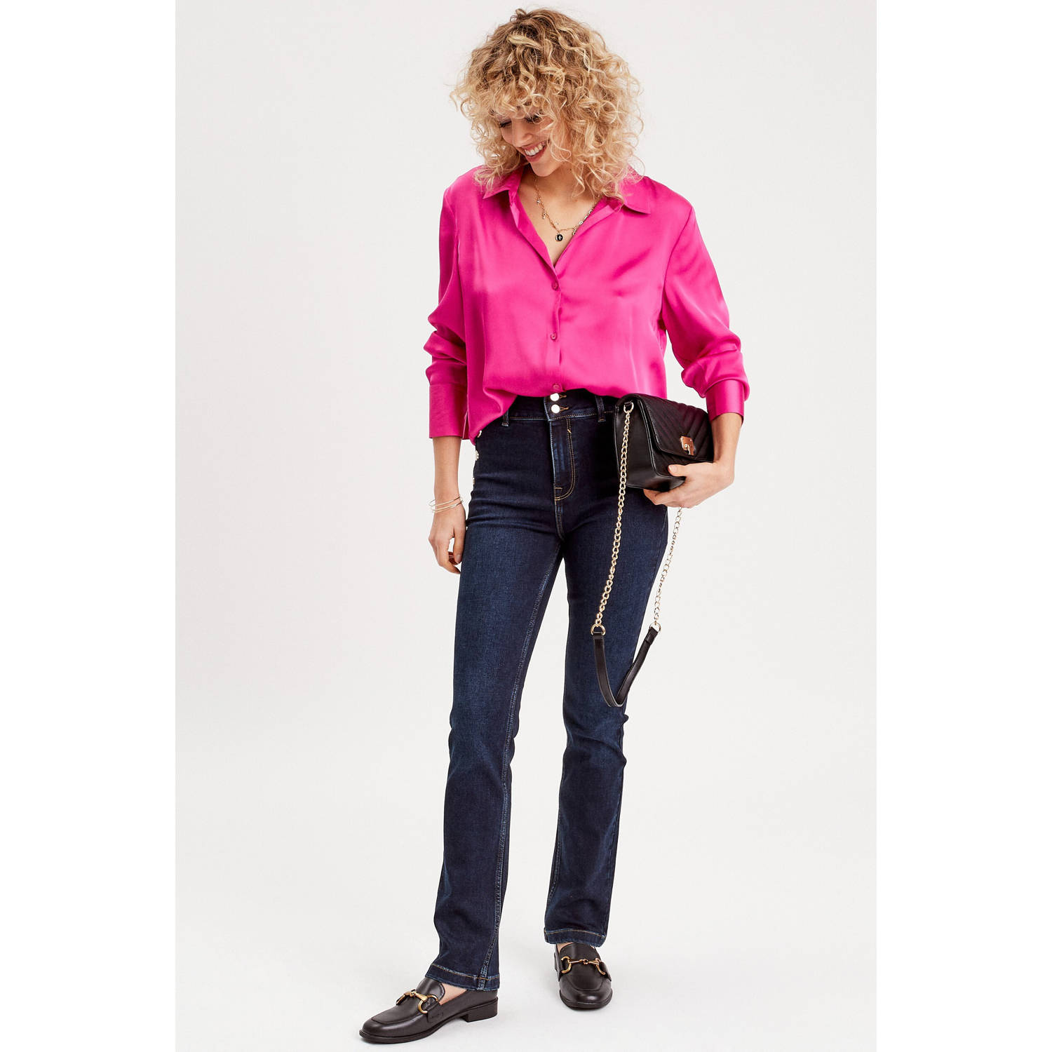Cache high waist regular fit jeans dark blue denim