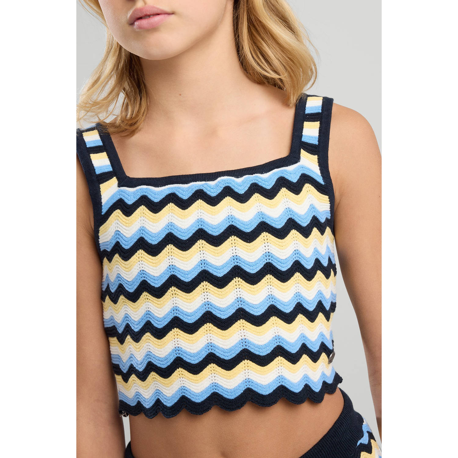 America Today cropped top blauw