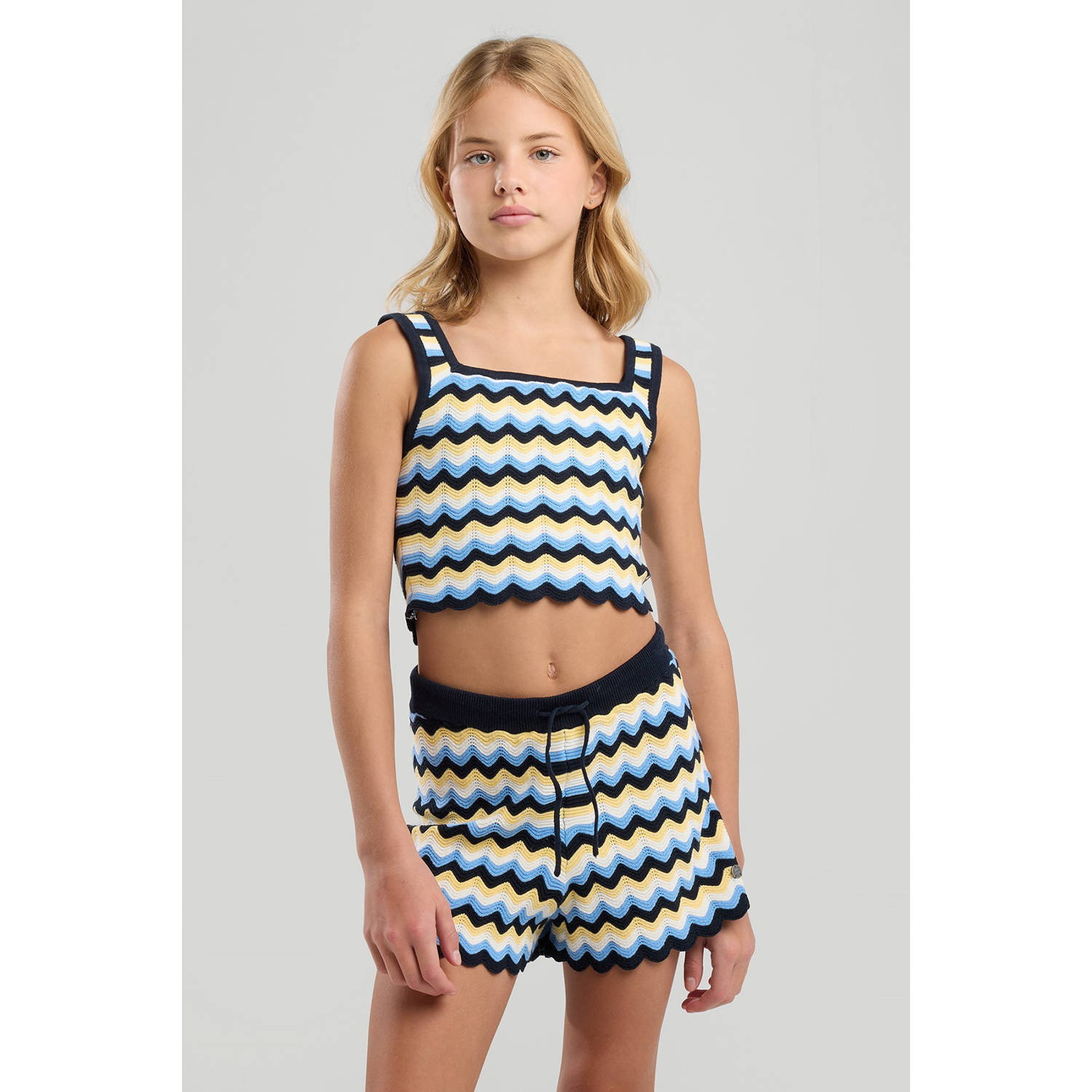 America Today cropped top blauw
