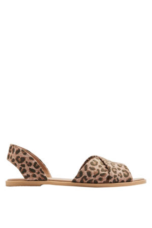 sandalen met panterprint beige/bruin