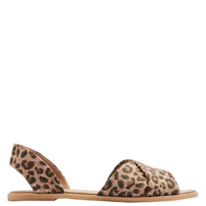sandalen met panterprint beige/bruin