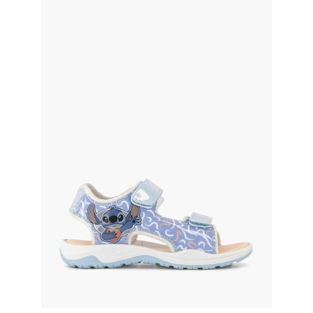 Lichtblauwe meisjes vanHaren Stitch sandalen van rubber/textiel/imitatie leer met klittenband en personageprint