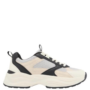 chunky sneakers beige/wit/zwart