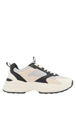 chunky sneakers beige/wit/zwart