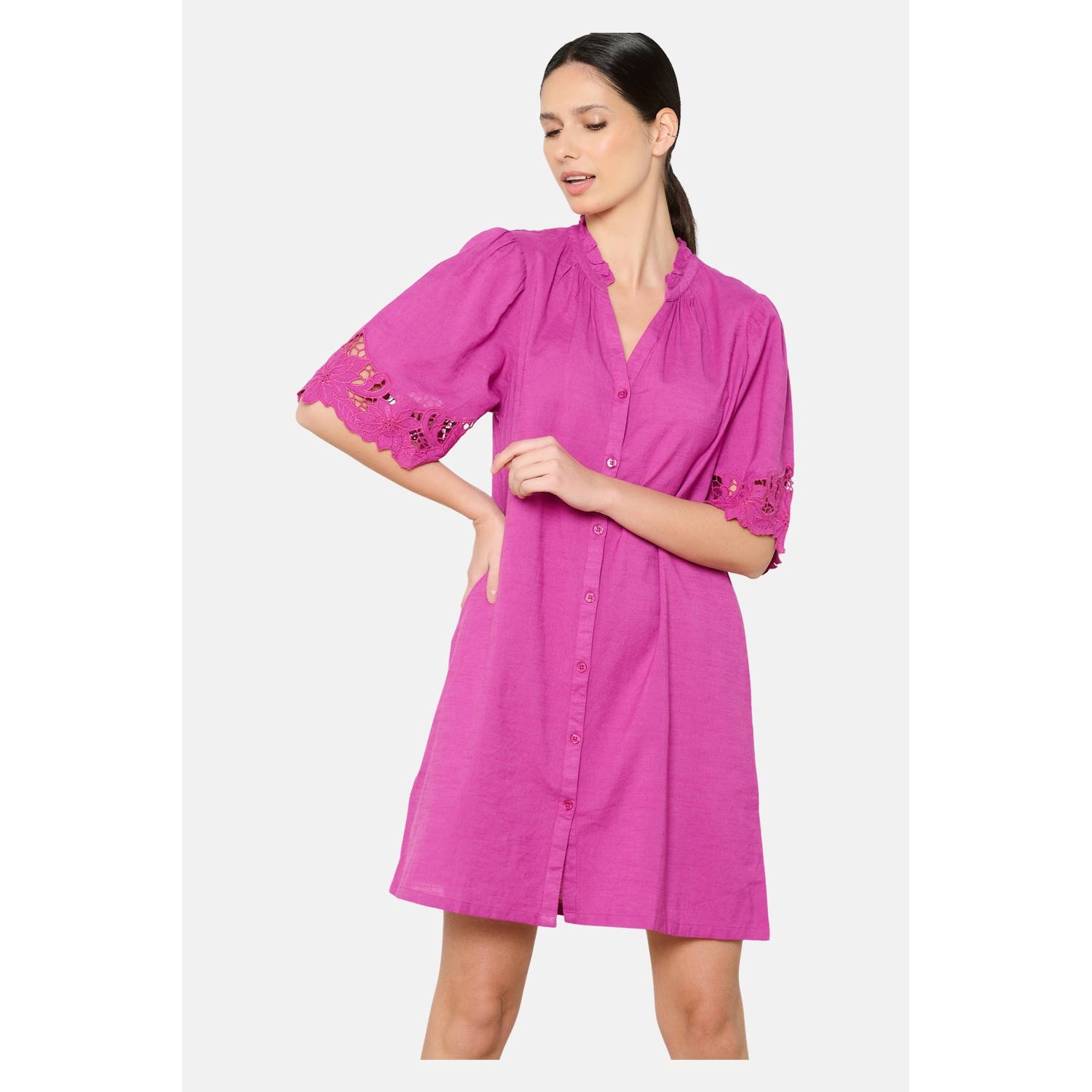 LOLALIZA blousejurk fuchsia