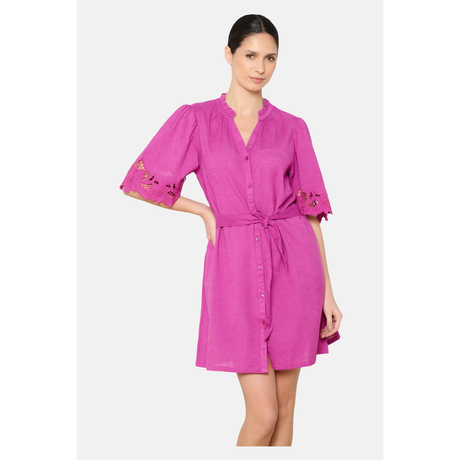 LOLALIZA blousejurk fuchsia